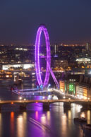 London Eye at Night / Bird's eye view of the London Eye one evening