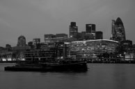 The City at Night / View north across the River Thames of the City of London skyline