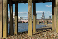 Changing City / View of the new skyscrappers being built in the City of London from outside the Oxo Tower